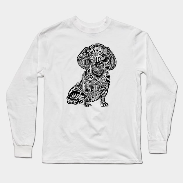 Polynesian Dachshund Long Sleeve T-Shirt by huebucket